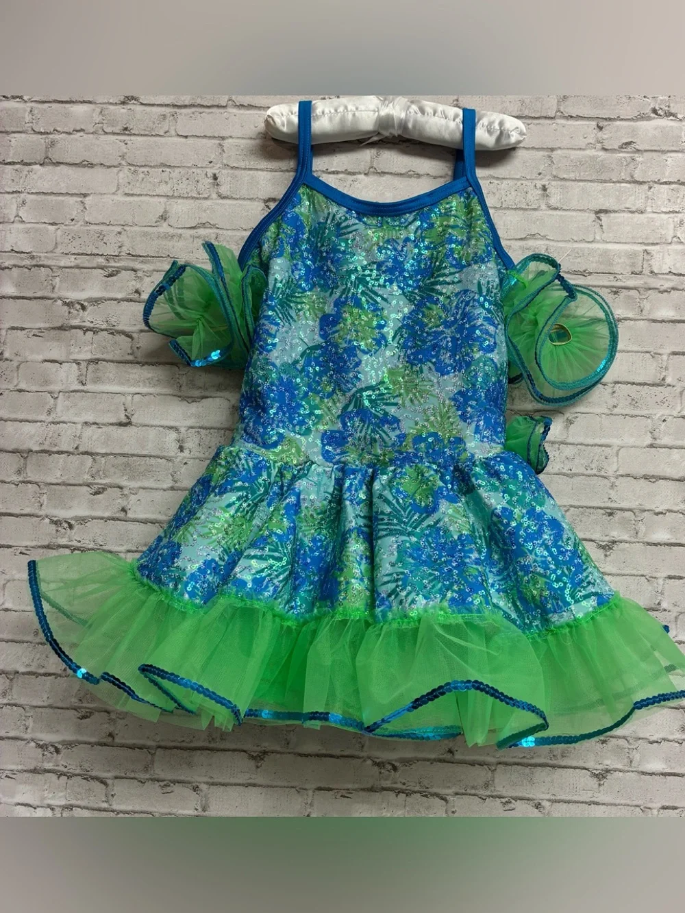 Weissman Showtime Ballet Dance Costume 7/8 Hair Band Pageant Sequin Floral 18211